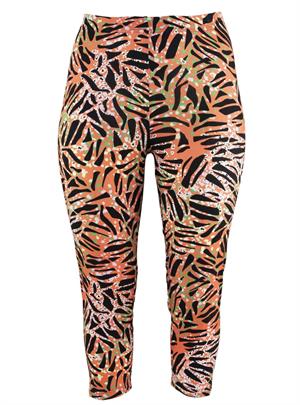 Gozzip - Merete 7/8 dels Leggings, Multi Koral Print, M-46/48